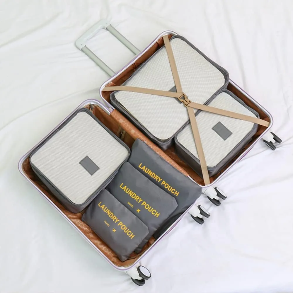 Packing Cubes 6 pieces Travel Accessories Travel Luggage Packing Organizers Bags for Backpack Suitcases, Grey