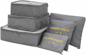 Packing Cubes 6 pieces Travel Accessories Travel Luggage Packing Organizers Bags for Backpack Suitcases, Grey