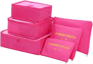 Packing Cubes 6 Set Travel Accessories Travel Luggage Packing Organizer Bags for Backpack Suitcases, Rose