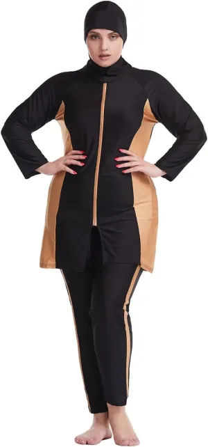 Plus Size Muslim Swimsuits for Women Burkini Modest Swimwear Full Cover Top Pants Hijab Islamic Bathing Suit