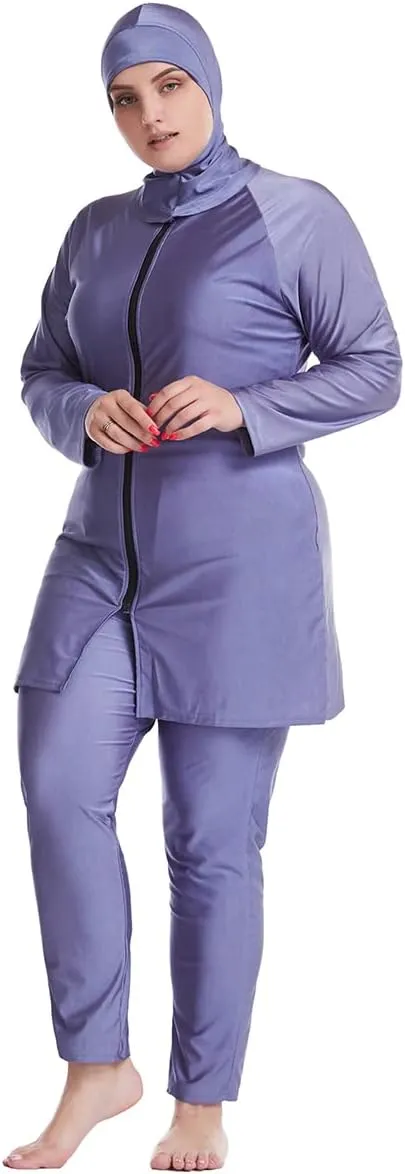 Plus Size Muslim Swimsuits for Women Burkini Modest Swimwear Full Cover Top Pants Hijab Islamic Bathing Suit