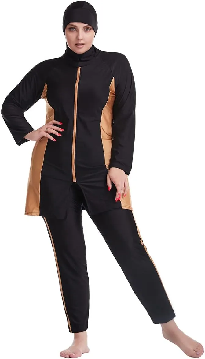 Plus Size Muslim Swimsuits for Women Burkini Modest Swimwear Full Cover Top Pants Hijab Islamic Bathing Suit