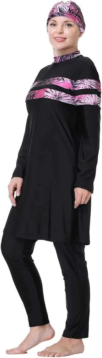 Plus Size Muslim Swimsuits for Women Burkini Modest Swimwear Full Cover Top Pants Hijab Islamic Bathing Suit