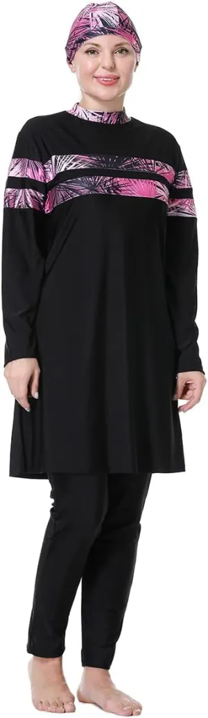 Plus Size Muslim Swimsuits for Women Burkini Modest Swimwear Full Cover Top Pants Hijab Islamic Bathing Suit