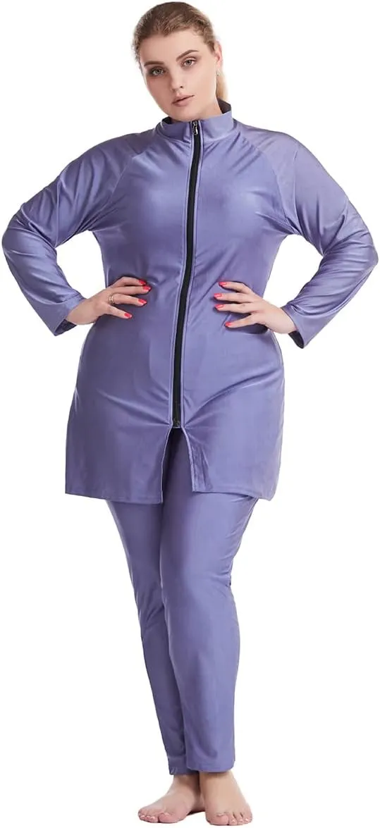 Plus Size Muslim Swimsuits for Women Burkini Modest Swimwear Full Cover Top Pants Hijab Islamic Bathing Suit