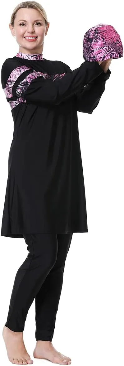 Plus Size Muslim Swimsuits for Women Burkini Modest Swimwear Full Cover Top Pants Hijab Islamic Bathing Suit