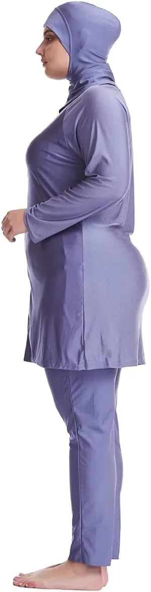 Plus Size Muslim Swimsuits for Women Burkini Modest Swimwear Full Cover Top Pants Hijab Islamic Bathing Suit