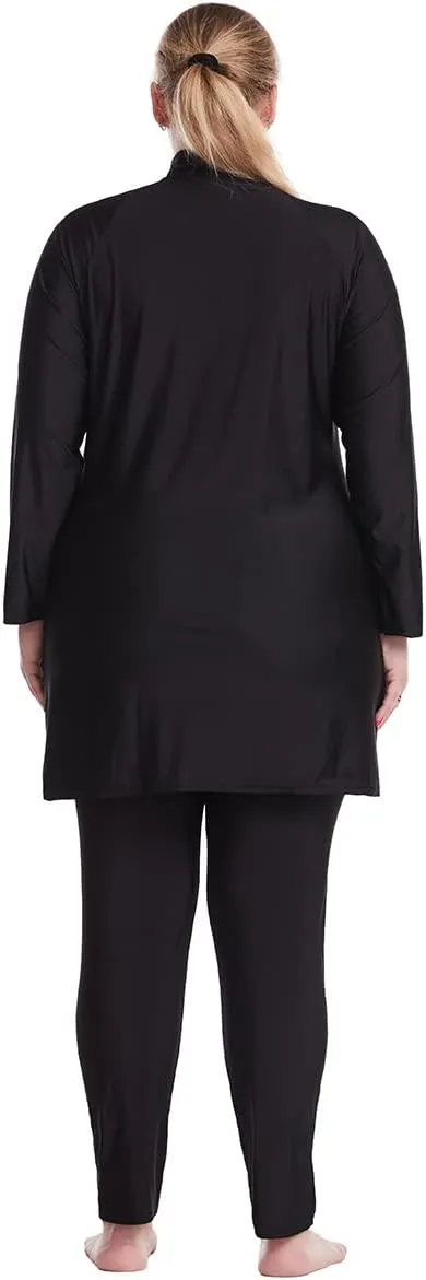 Plus Size Muslim Swimsuits for Women Burkini Modest Swimwear Full Cover Top Pants Hijab Islamic Bathing Suit