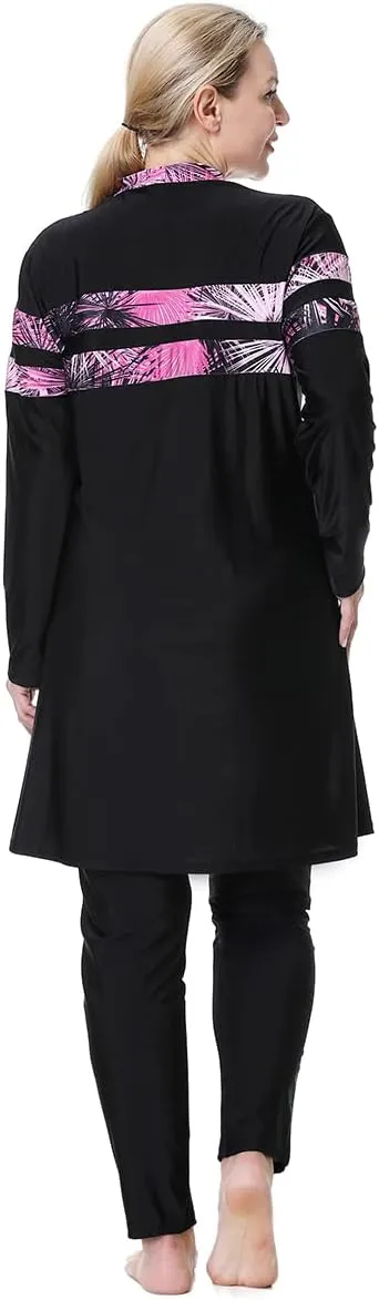 Plus Size Muslim Swimsuits for Women Burkini Modest Swimwear Full Cover Top Pants Hijab Islamic Bathing Suit