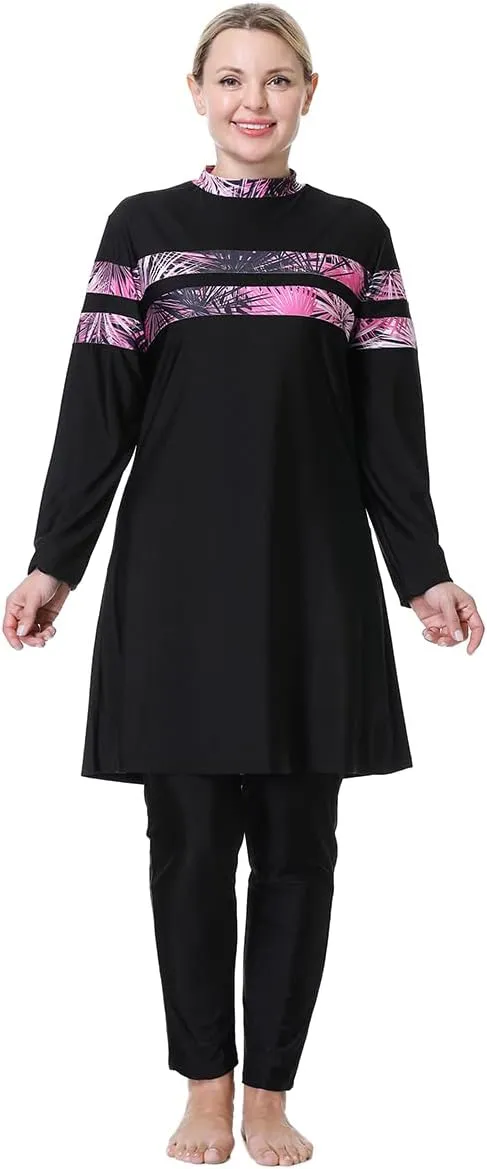 Plus Size Muslim Swimsuits for Women Burkini Modest Swimwear Full Cover Top Pants Hijab Islamic Bathing Suit