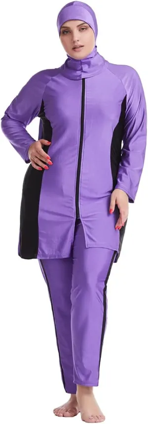 Plus Size Muslim Swimsuits for Women Burkini Modest Swimwear Full Cover Top Pants Hijab Islamic Bathing Suit