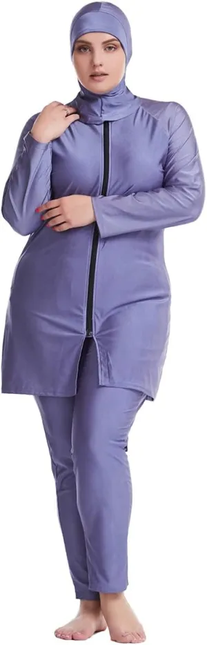 Plus Size Muslim Swimsuits for Women Burkini Modest Swimwear Full Cover Top Pants Hijab Islamic Bathing Suit