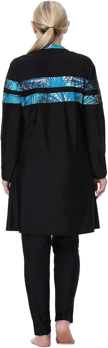 Plus Size Muslim Swimsuits for Women Modest Islamic Swimwear Burkini Full Cover Hijab Top Pants 3PCS Fat Bathing Suits