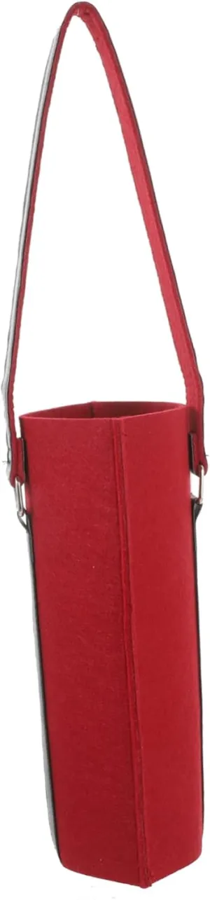 PRETYZOOM Single Wine Bottle Tote Bag Portable Felt Wine present Carrier with Sturdy Handle for Holidays Parties and Outdoor Events Grocery Shopping Bag
