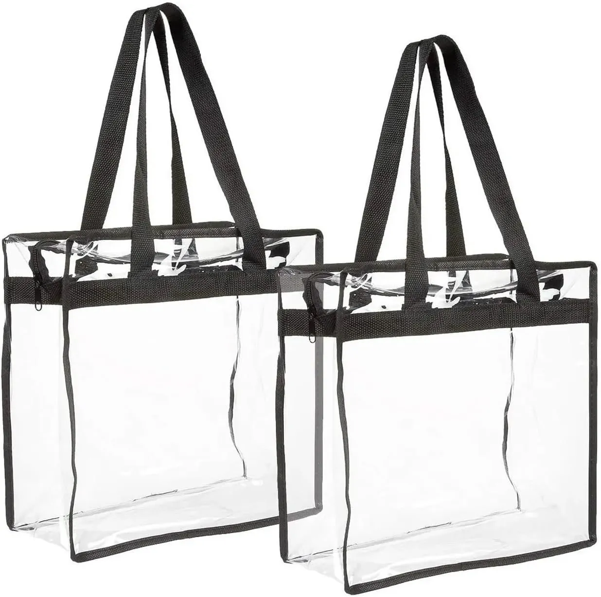 Qingzeyi transparent handle bags 1/4pcs Clear Tote Bags Large Capacity Shoulder Bag PVC Makeup Storage Bag for Wedding, Birthday, Mother's Day(2PCS)