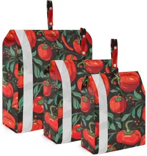 Red Pepper Vegetable Packing Cubes for Travel 3 Set Travel Organizer Luggage Accessories for Packing