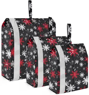 Red Snowflakes Packing Cubes for Travel 3 Set Travel Organizer Bags Luggage Accessories for Travel
