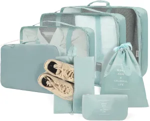 RORMI - 7 Set Packing Cubes Luggage Organizer with Zipper for Packing Suitcase Travel Packing Organizers for Clothes and Shoes with Laundry bags (Blue)