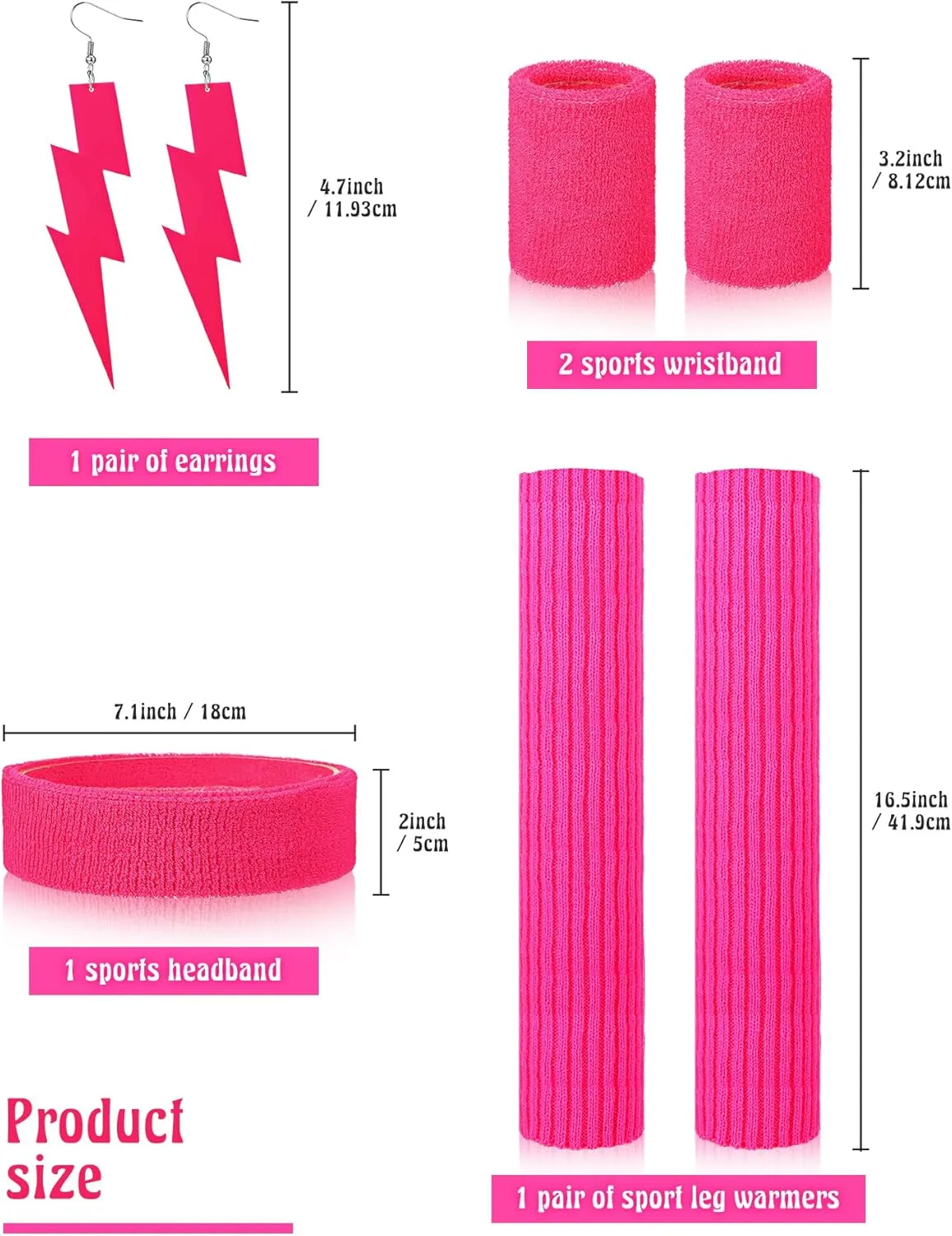 SATINIOR Women 80s 90s Workout Costume Outfit Accessories Set Leg Warmers Headband Wristbands Earrings Swimwear Suit