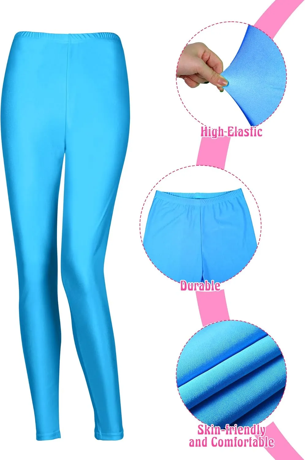 SATINIOR Women 80s 90s Workout Costume Outfit Accessories Set Leg Warmers Headband Wristbands Earrings Swimwear Suit