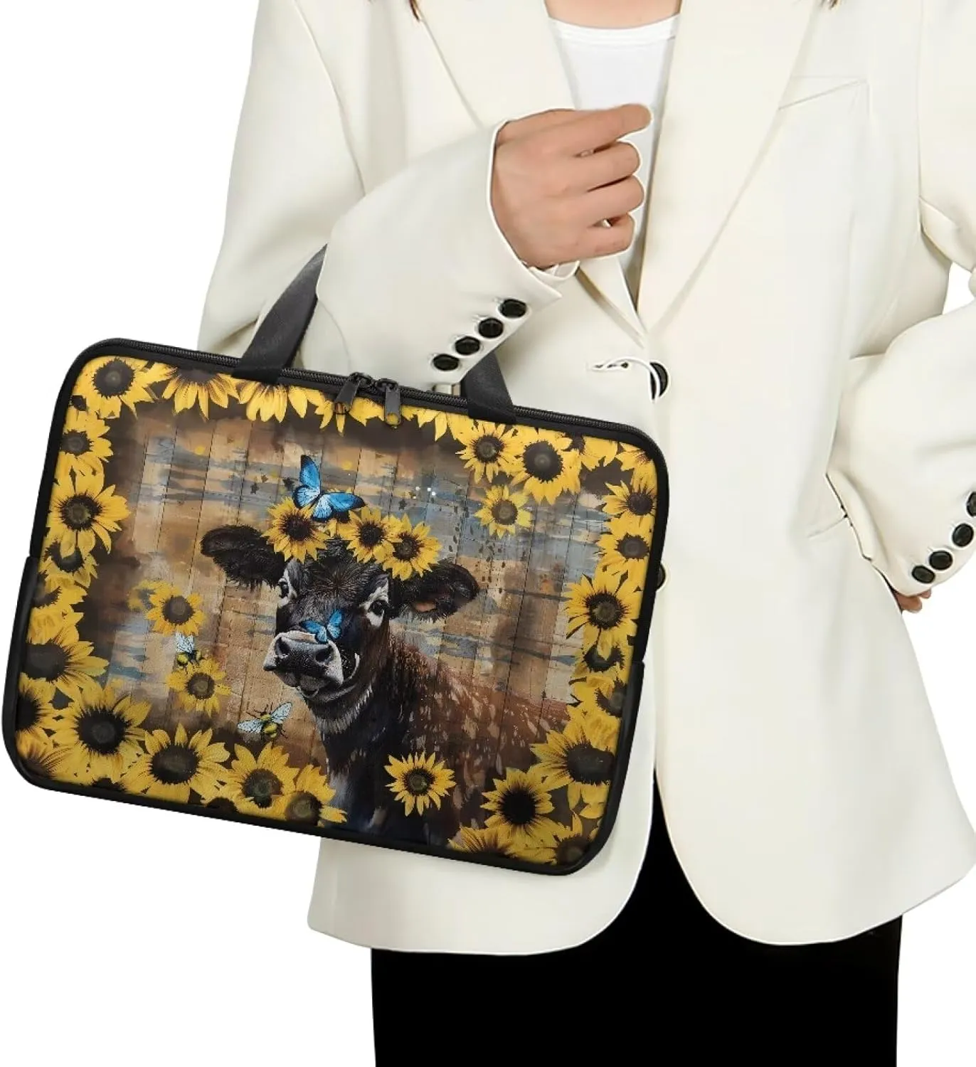 SEANATIVE Waterproof Computer Bag with Zipper Laptop Bag Tablet Shoulder Bag Computer Accessories Briefcase Handbag