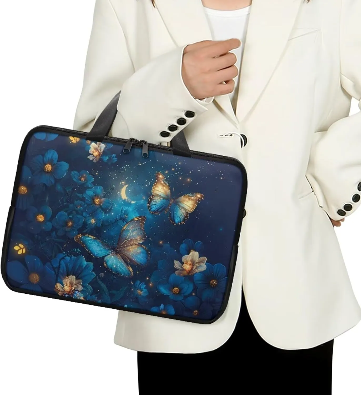 SEANATIVE Waterproof Computer Bag with Zipper Laptop Bag Tablet Shoulder Bag Computer Accessories Briefcase Handbag