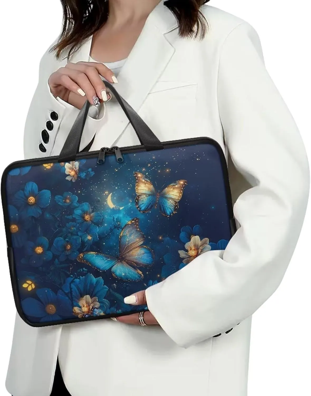 SEANATIVE Waterproof Computer Bag with Zipper Laptop Bag Tablet Shoulder Bag Computer Accessories Briefcase Handbag