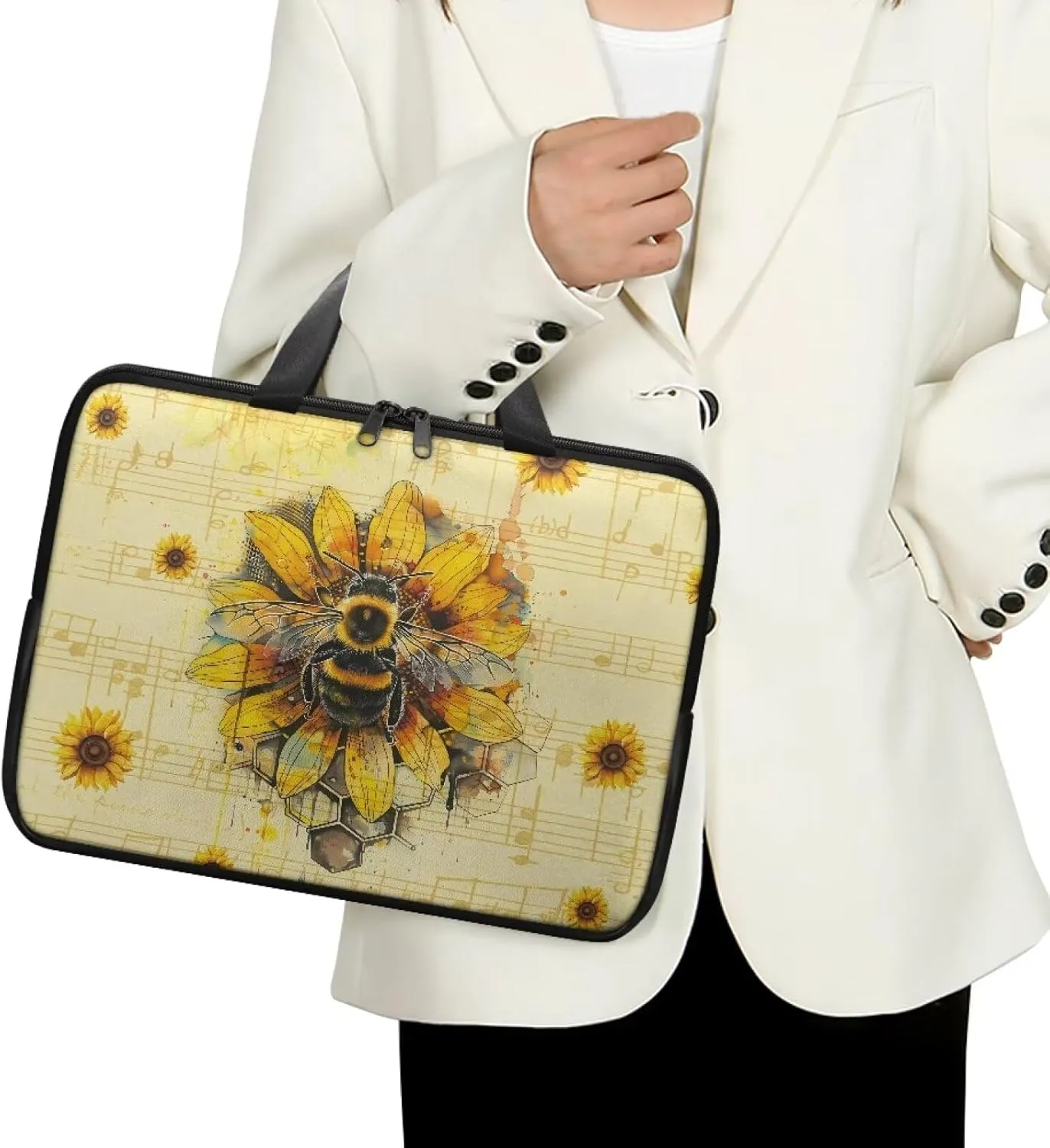 SEANATIVE Waterproof Computer Bag with Zipper Laptop Bag Tablet Shoulder Bag Computer Accessories Briefcase Handbag