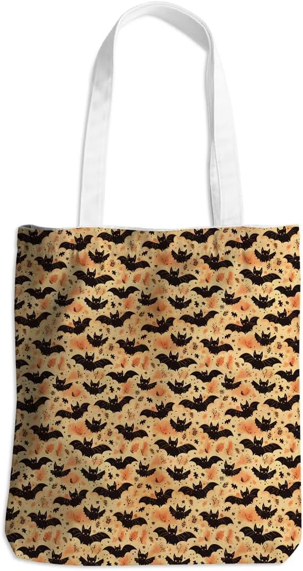 Single-Side Printed Fall Halloween Canvas Tote Bag for Women Pumpkin Autumn Thanksgiving Reusable Grocery Bags