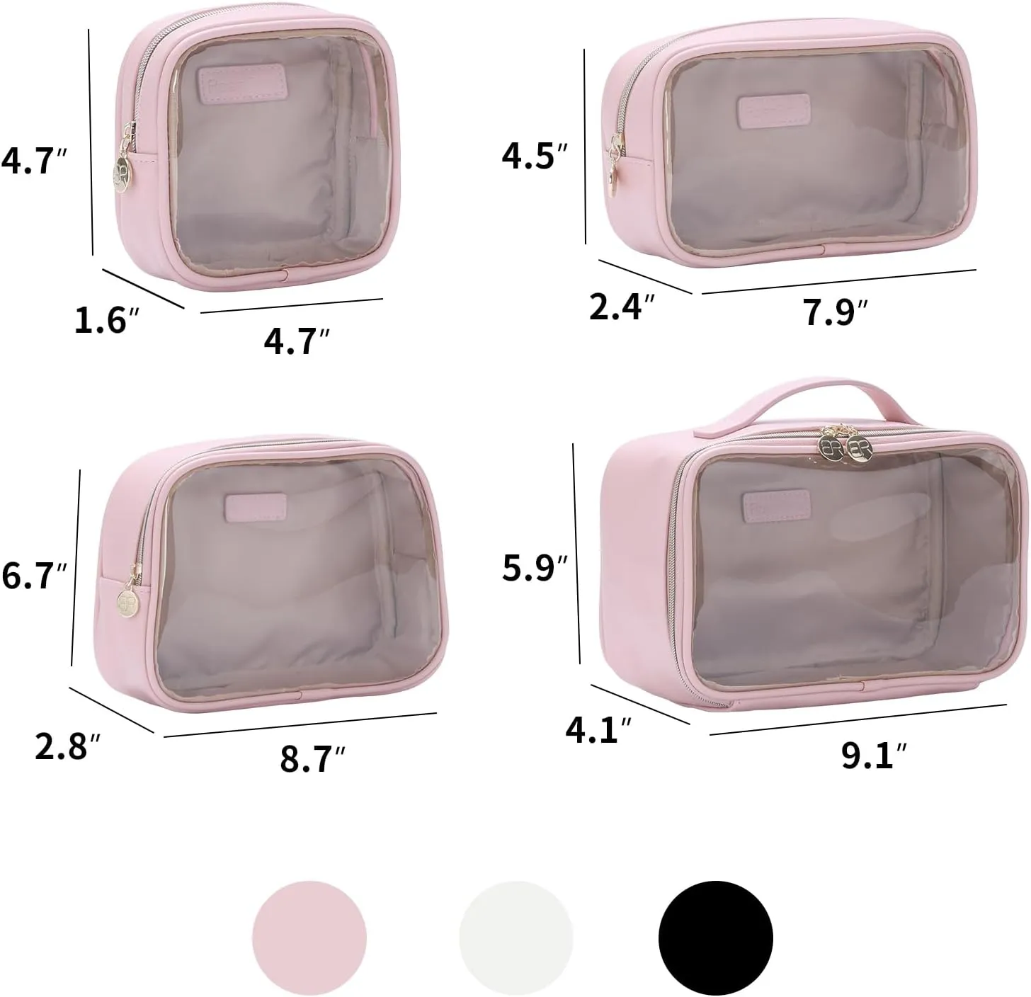 Small Makeup Bag for Purse,Clear Cosmetic Bag for Travel, Organizer Bag for Accessories Pink