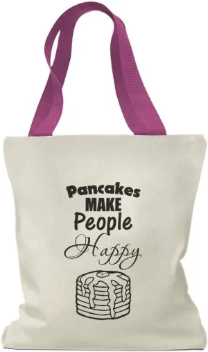 Speedy Pros Canvas Tote Bag for Women Pancakes Make People Happy Funny & Novelty Humor Beach Bags for Women