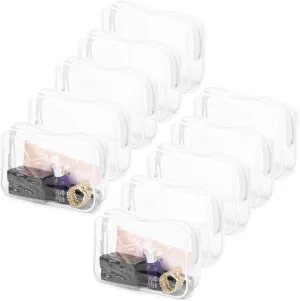 Tbestmax 10 Pack Clear Cosmetic Bags Makeup Bags Portable Waterproof TSA Approved Travel Toiletry Bags Organizer