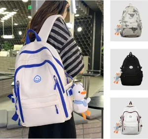 Teclado Kawaii Backpack with Cute Accessories Lightweight Bookbags Laptop Bag Waterproof Casual Travel Daypacks (Blue)