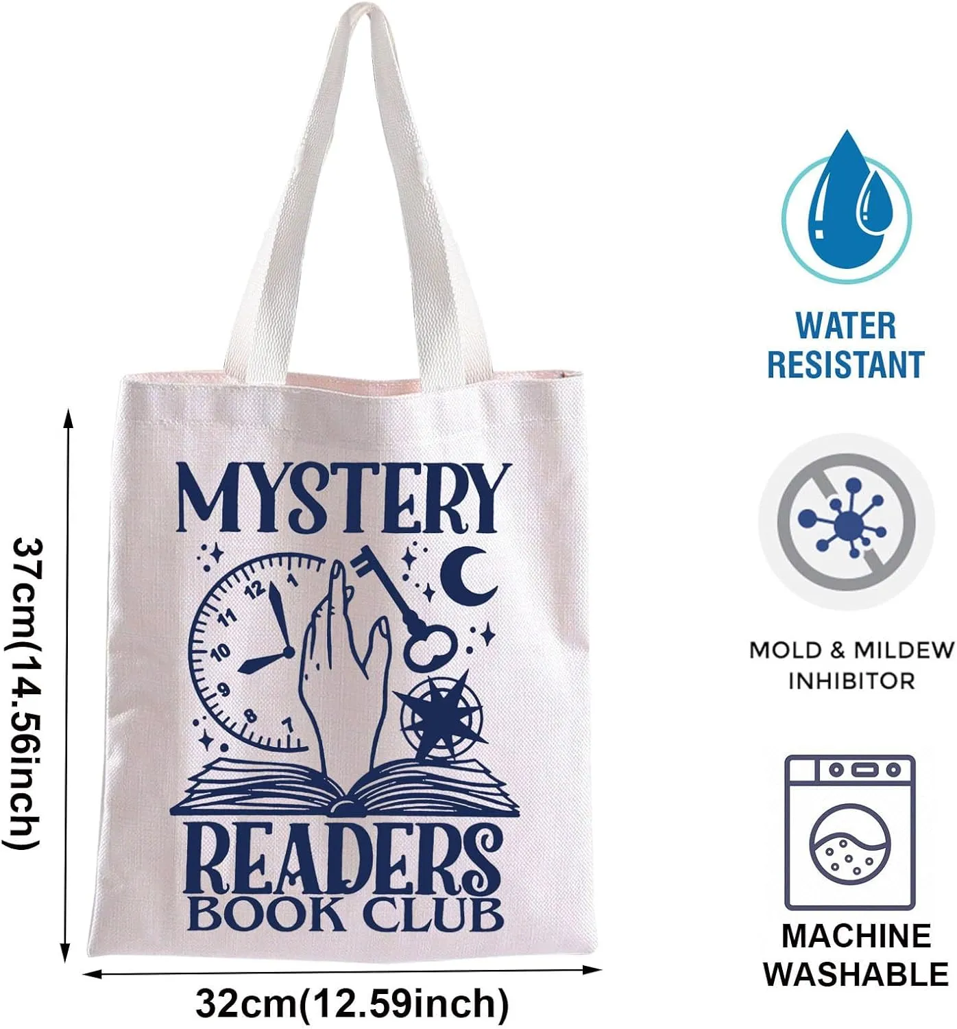 TOBGBE Funny Novel Lover For Fantasy Readers Book Club Inspired Shopping Bag Librarian Bookish Housekeeping Gifts (Mystery Tote)
