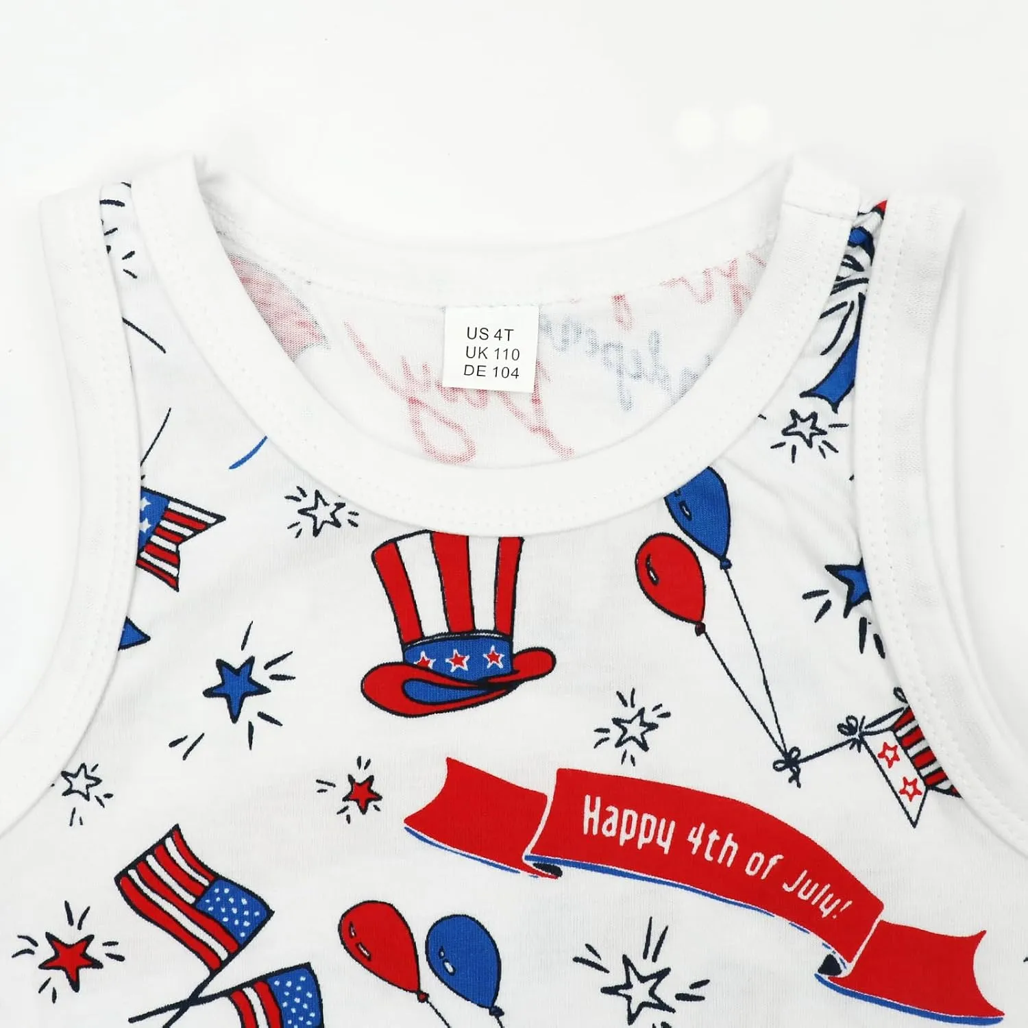 Toddler Boy Girl 4th of July Tank Cotton Kids American Flag Shirts Patriotic Outfit Independence Day Tees Top