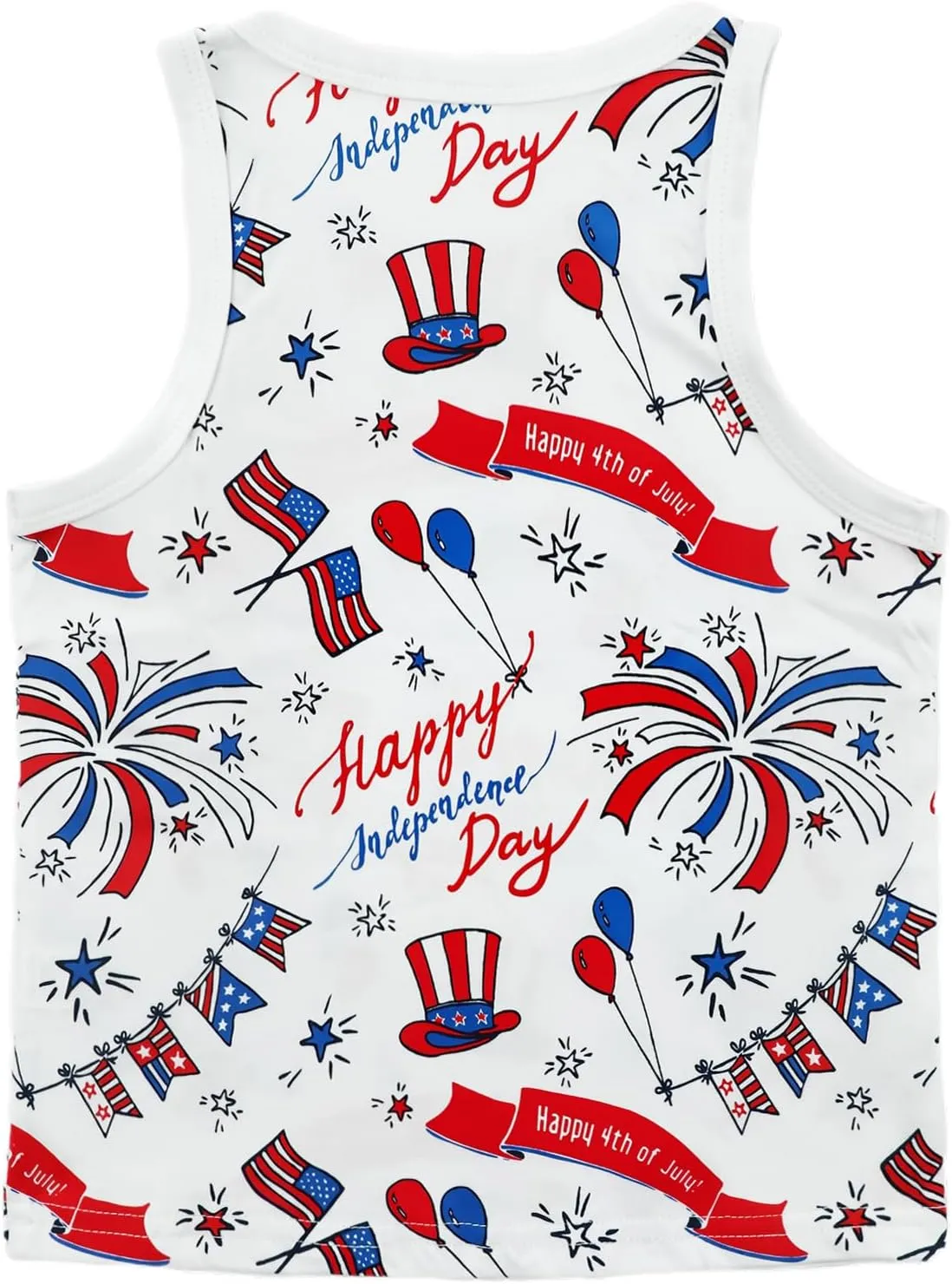 Toddler Boy Girl 4th of July Tank Cotton Kids American Flag Shirts Patriotic Outfit Independence Day Tees Top