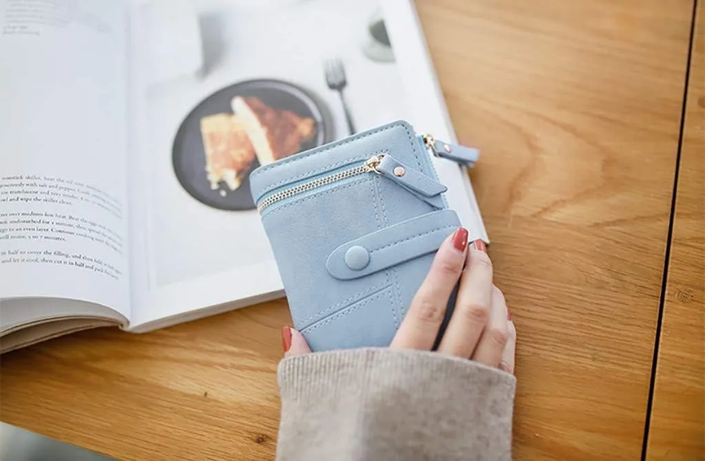 Tote Bag For Women Mini Blue Wallets Short Holder Purses Fold Small Female Card Purse Wallet For Shopping Travel Essential Y