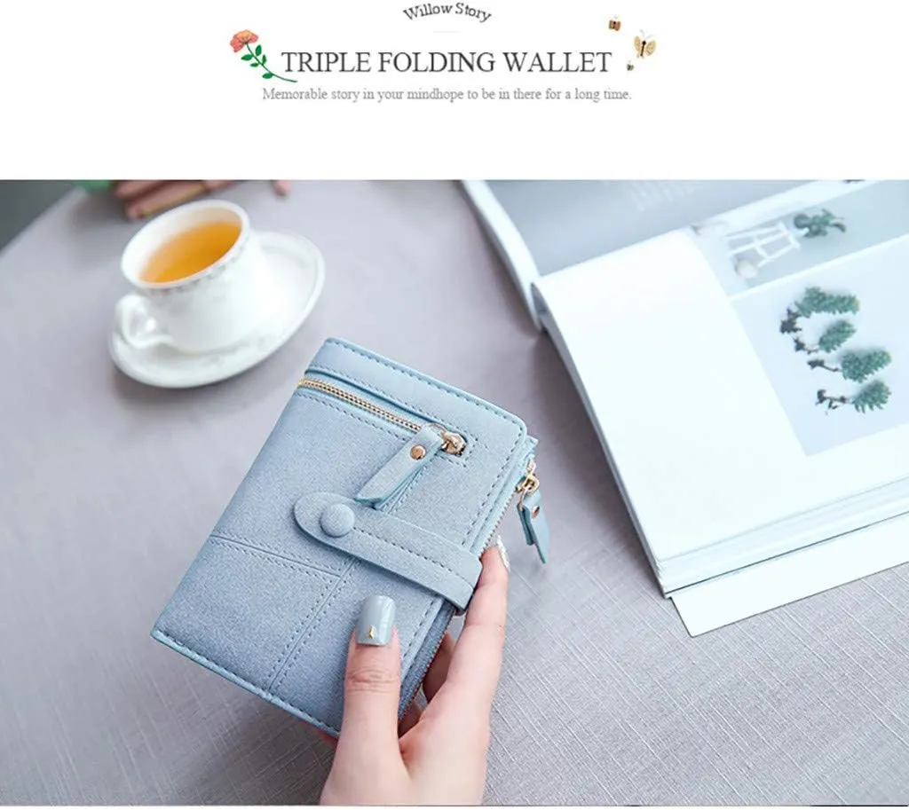 Tote Bag For Women Mini Blue Wallets Short Holder Purses Fold Small Female Card Purse Wallet For Shopping Travel Essential Y
