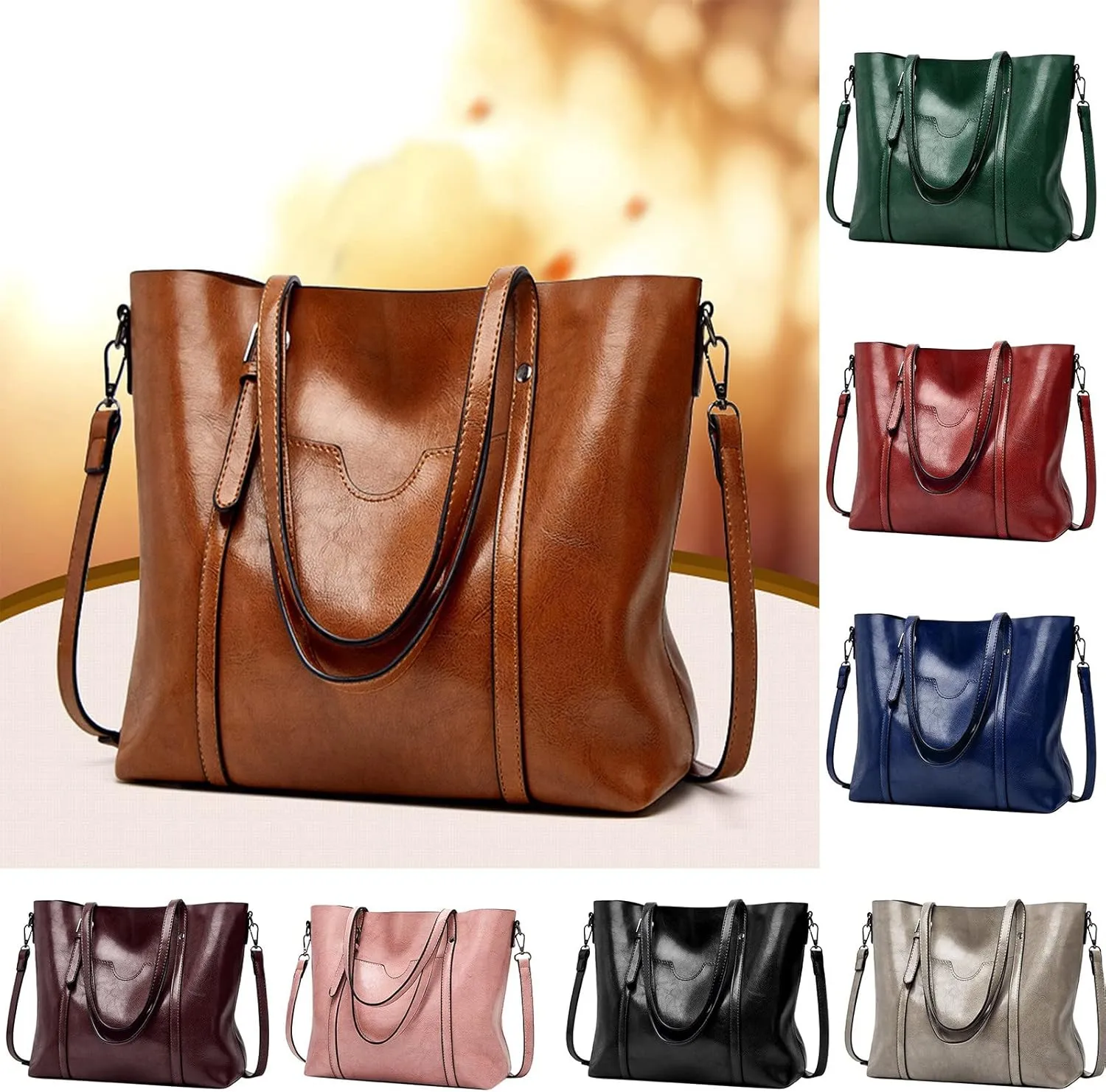 Tote Bag For Women Retro Hobo Handbags Woman Large Designer Ladies Bag Pocket Purse Leather For Daily Shopping Travel X