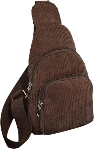 Tote Bag For Women Unisex Mini Y2K Corduroy Sling Bag Woman Shoulder Bag Chest Bag Purse Bag Package For Outdoor Sport Y