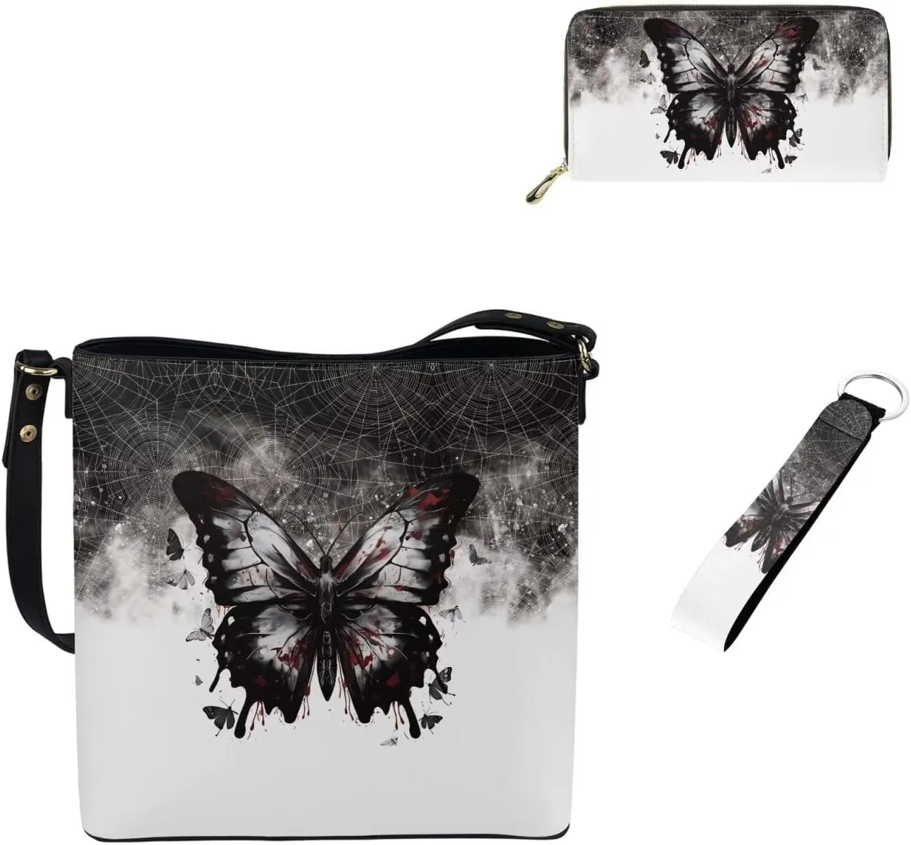Tote Bags Set 3 Piece Saddle Bags Satchel Bags for Women Wallet Women Wristlet Key Holder