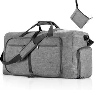 Travel Duffle Bag for Men/Women, 85L Foldable Carry on Luggage Weekender Tote Bag Gym Bag with Shoes Compartment and Adjustable Strap