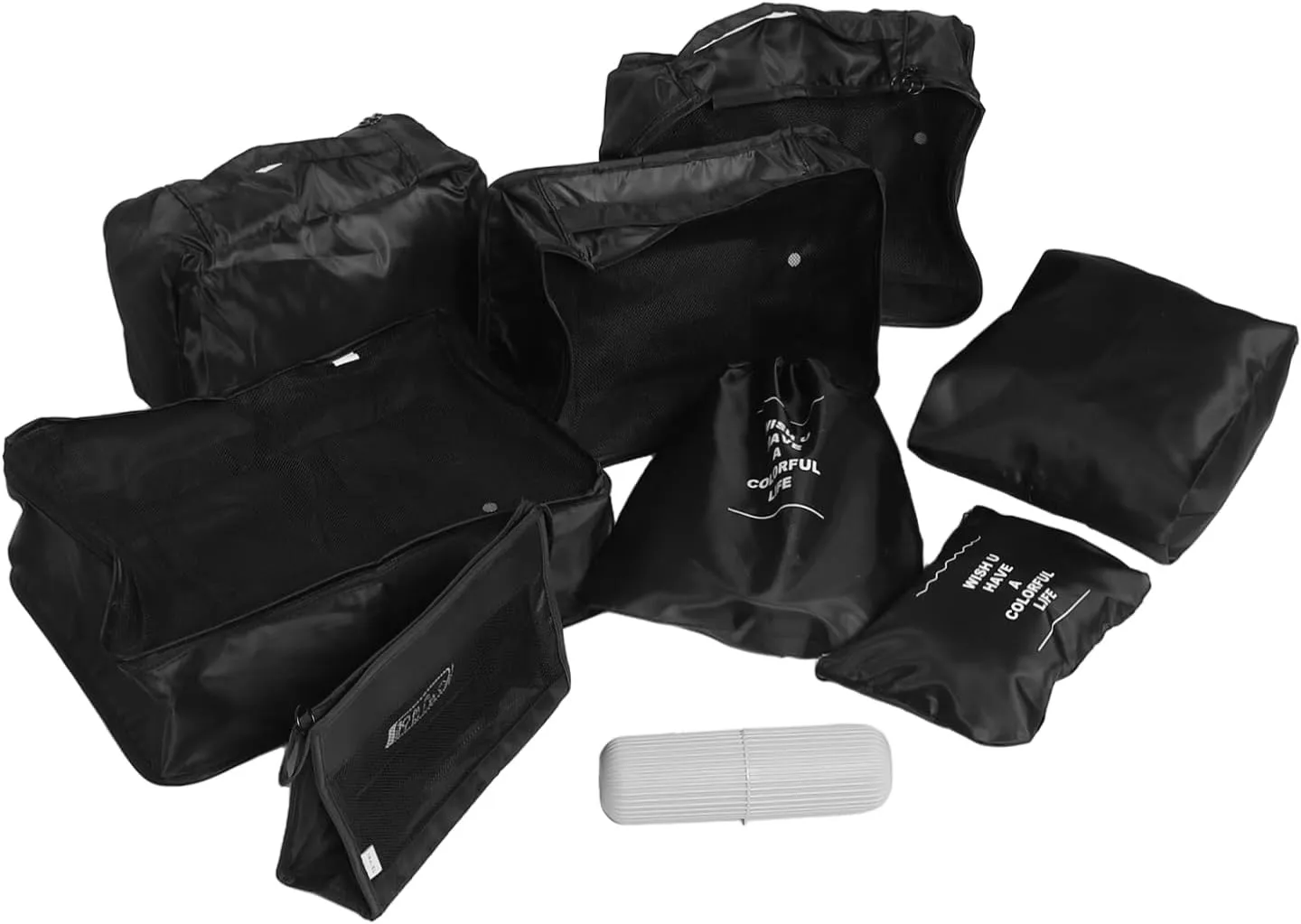 Travel Storage Bags Set 9 Piece Set for Packing Duffle Bag with Foldable Design for Clothing Makeup Accessories
