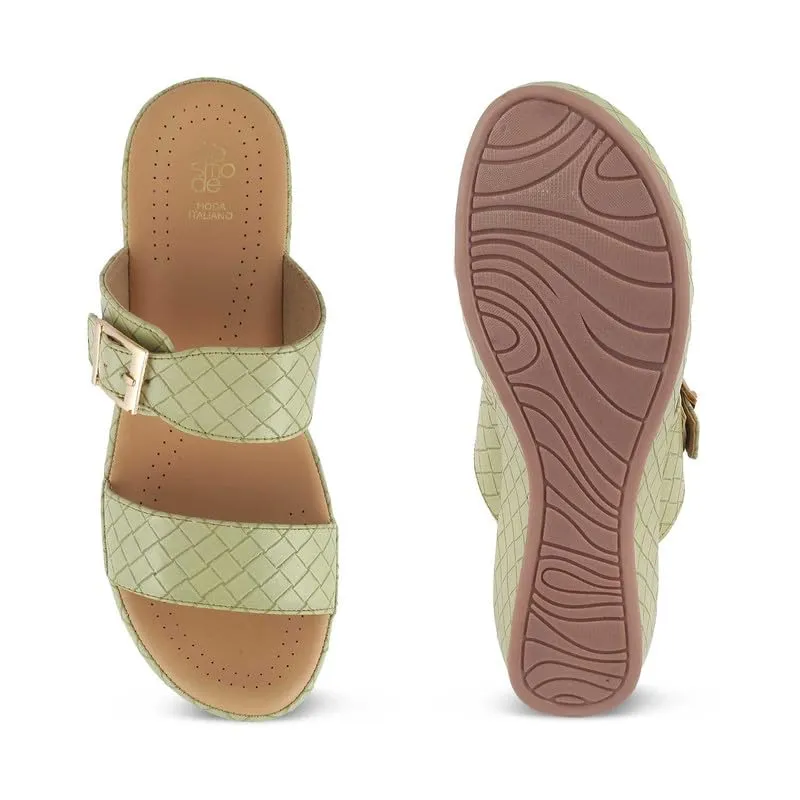 tresmode 231-ARGOS GREEN WOMEN DRESS WEDGE SANDALS EU/38 UK/5