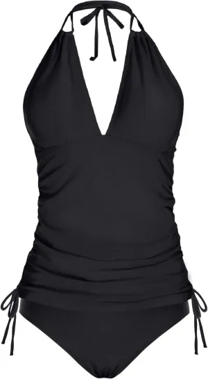 Two Piece Halter Tankini Swimsuits for Women Tummy Control Bathing Suits V Neck Swimwear
