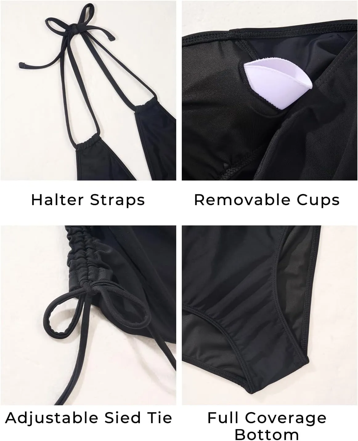 Two Piece Halter Tankini Swimsuits for Women Tummy Control Bathing Suits V Neck Swimwear