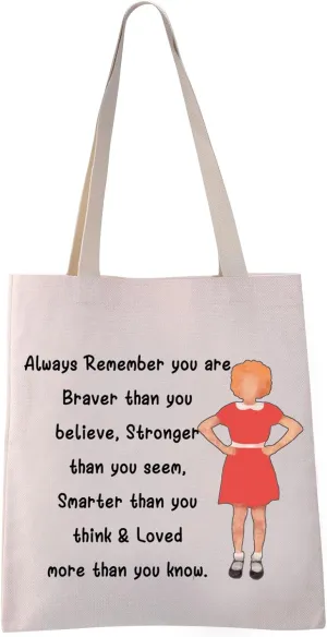 VAMSII Annie Musical Gift Make Up Bag - Braver Than You Believe Gift for Theatre Fans (Annie Tote)