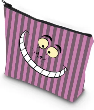 VAMSII Ca-t Inspired Gift Alice Cartoon Gift Cheshire Cat Grin Big Face Zipper Pouch Makeup Bag (Cheshire Cat)