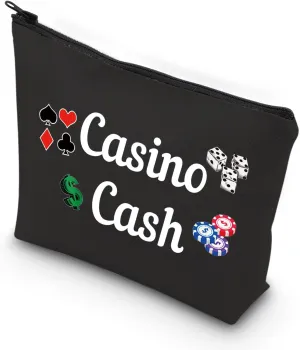 VAMSII Casino Cash Money Bag Casino Gambling Makeup Bag Casino Lover Accessory Pouch (Casino Cash)