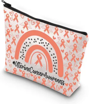 VAMSII Chemo Gift Awareness Zipper Makeup Bag Uterine Cancer Themed Bag (Uterine Cancer)